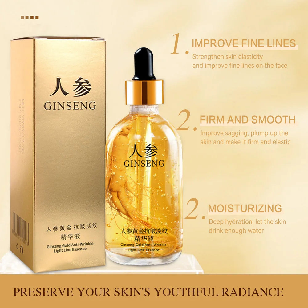 Ginseng Essence Polypeptide Anti-aging Essential Oil Gold Polypeptide Anti Wrinkle Essence Tighten Loose Skinreduce Fine Lines LumieveSkin