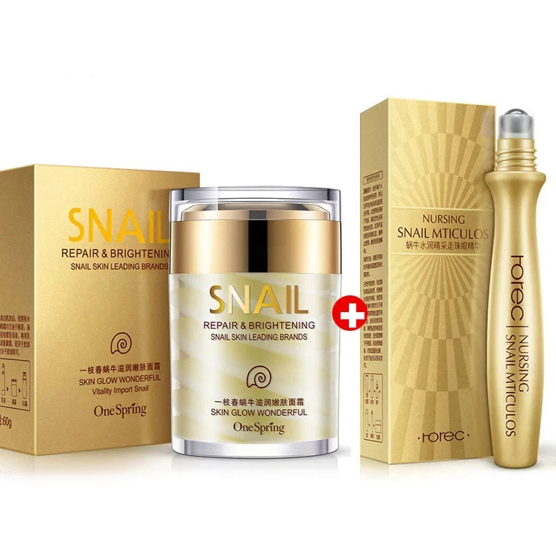 Skincare Snail Cream Collagen Cream Anti Aging Whiten Skin Face Cream Fade Dark Eye Circles Remove Eye Bags Eye Serum LumieveSkin
