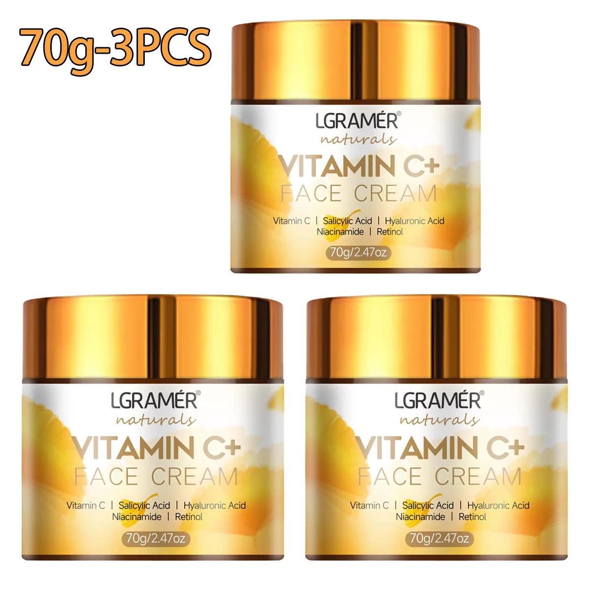 Vitamin C Face Cream Retinol Smooth Wrinkle Moisturizing Firming Hyaluronic Lightening Repairing Smooth Skincare Whitening Cream LumieveSkin