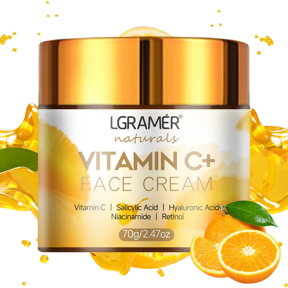 Vitamin C Face Cream Retinol Smooth Wrinkle Moisturizing Firming Hyaluronic Lightening Repairing Smooth Skincare Whitening Cream LumieveSkin