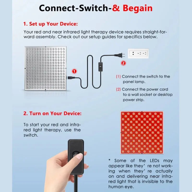 LED Red Light Therapy Panel (225 LEDs) – Anti-Aging Skin Care & Full Body Pain Relief Device Oma kauppa