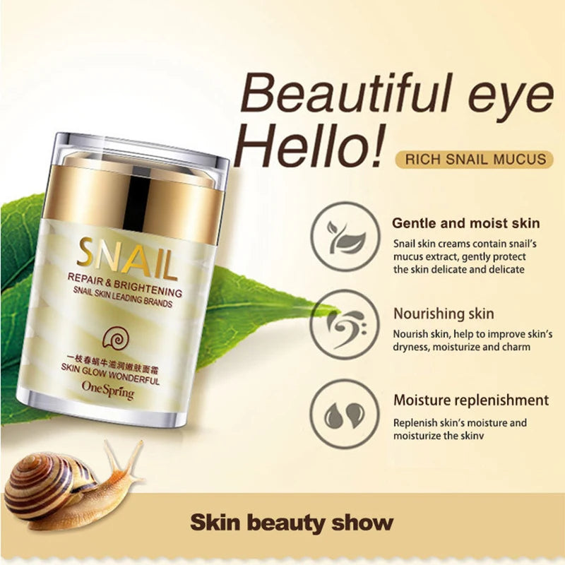 Skincare Snail Cream Collagen Cream Anti Aging Whiten Skin Face Cream Fade Dark Eye Circles Remove Eye Bags Eye Serum LumieveSkin