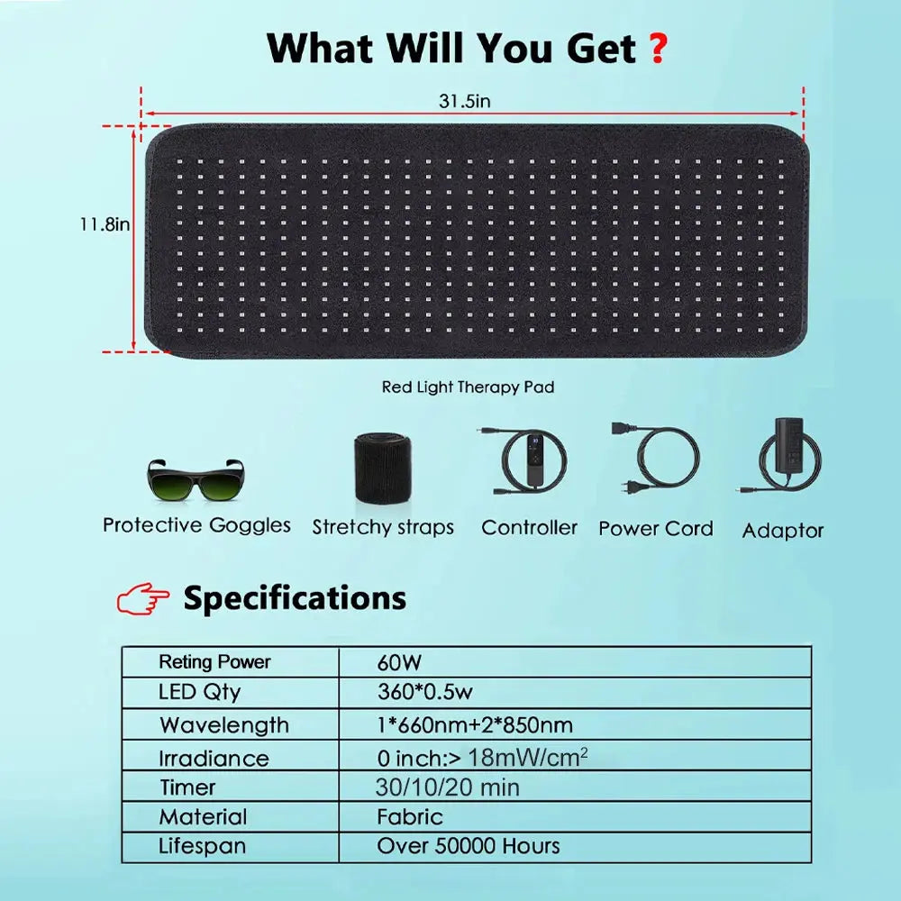 Infrared Red Light Therapy Heating Pad | Back, Waist & Shoulder Pain Relief Oma kauppa