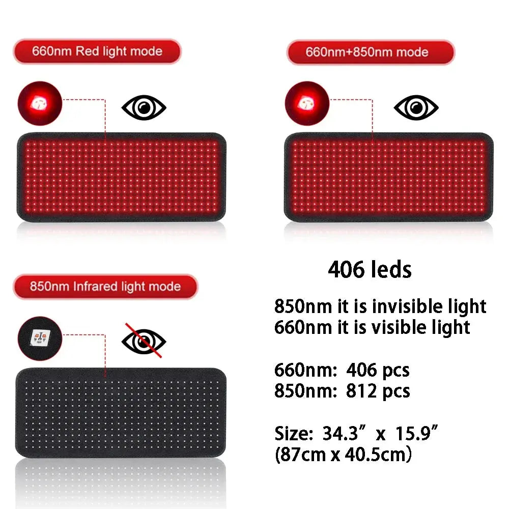 406 LED Red Light Therapy Mat – Full Body Infrared Heating Pad (660nm & 850nm) Oma kauppa